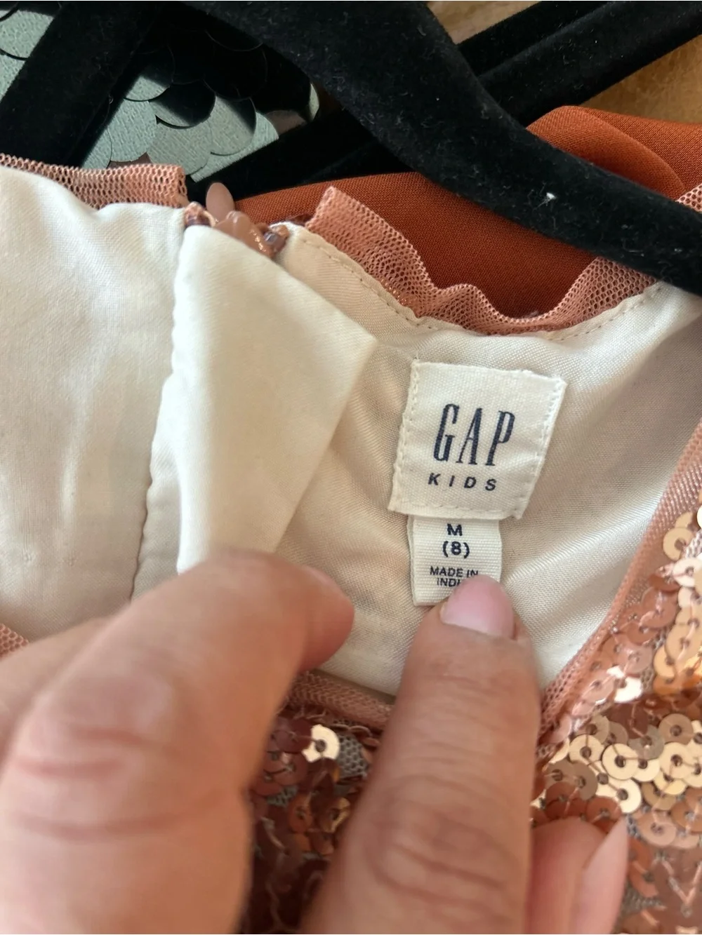 Gap Kids Rose Gold Sequin Shift Dress Girls Size 8 Party Dress